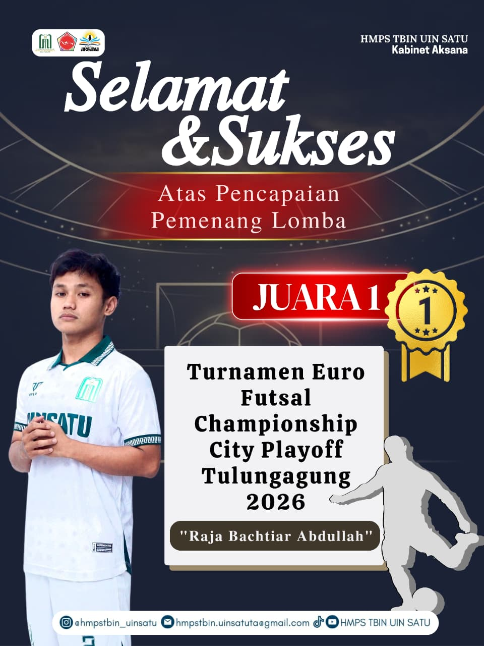 Mahasiswa Tadris Bahasa Indonesia FTIK UIN SATU Tulungagung Raih Juara 1 Euro Futsal Championship City Playoff Tulungagung 2026